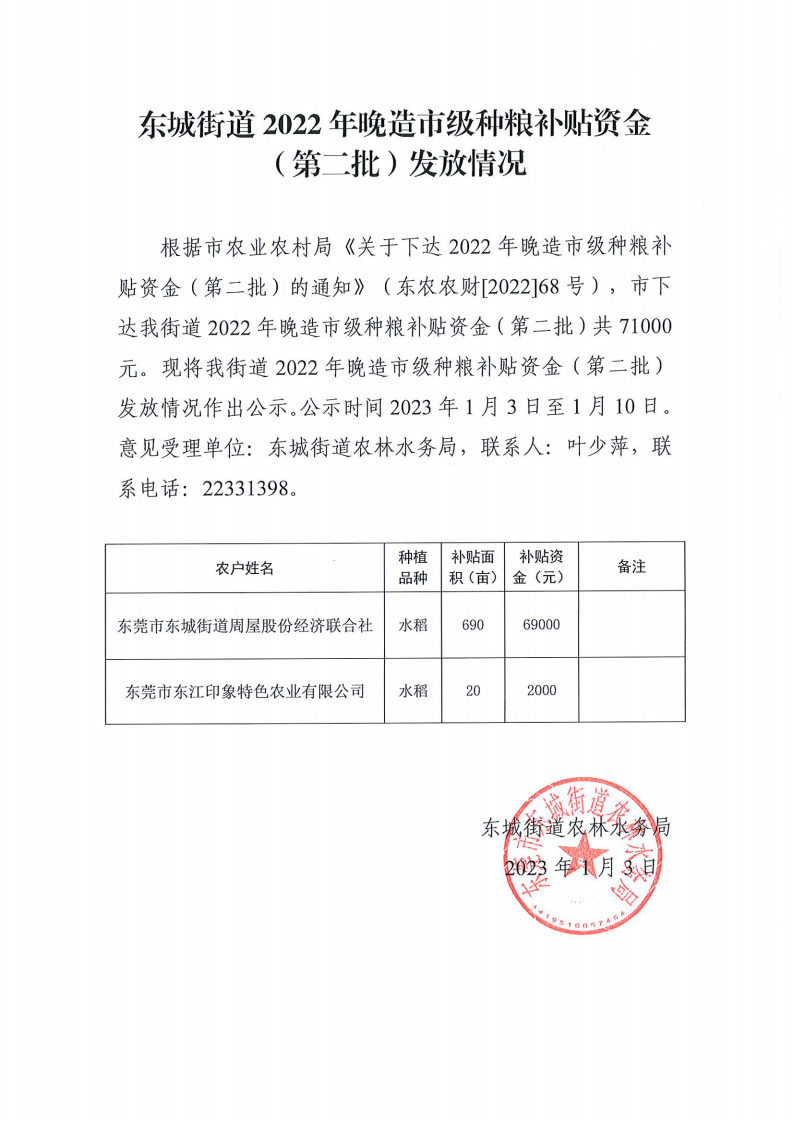 东城街道2022年晚造市级种粮补贴资金（第二批）发放情况-公示审批表及公示内容 (1)_01.png