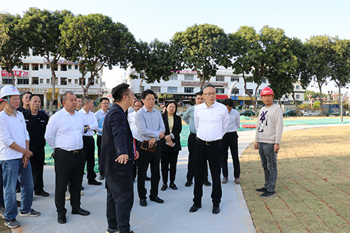 1【标题】镇领导督导大朗中心公园建设.JPG