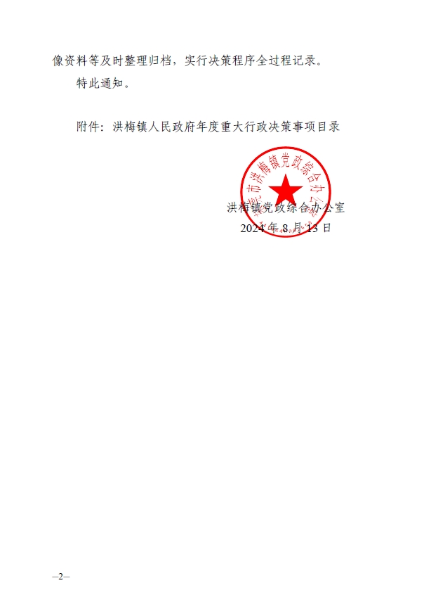 关于印发《洪梅镇人民政府2024年度重大行政决策事项目录》的通知2.jpg